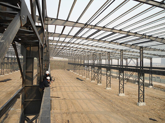 Buen precio Fabricación de acero estructural pesado comercial Q235 Q355B Edificio de almacén con estructura de acero en línea